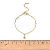304 Stainless Steel Round Bead Charm Bracelets BJEW-G748-01G-3