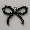 Bowknot Plastic Imitation Pearl Shoe Charms Decorations DIY-WH0632-76B-1