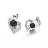 Natural Black Agate Pendants G-L512-O09-2
