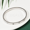 201 Stainless Steel with Rhinestone Bangles for Women LS-BJEW-B138-04P-3