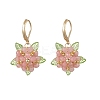 Valentine's Day Flower Natural Malaysian Jade & Glass Seed Beaded Leverback Earrings EJEW-MZ00700-01-2