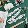 3.8~4 Yards Double Layer Oranganza ABS Beads Flower Lace Trim Ribbon OCOR-MA0001-33A-3