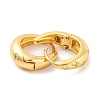 Brass Pave Clear Cubic Zirconia Hoop Earrings for Women EJEW-U015-20G-2