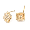 Brass Micro Pave Cubic Zirconia Stud Earring Findings KK-Z094-11G-2