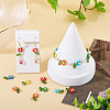 36Pcs 6 Style Glass Seed & Acrylic Connector Charms PALLOY-TA00220-8