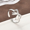 304 Stainless Steel Open Cuff Rings for Women RJEW-A079-11A-P-2