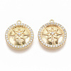 Brass Micro Pave Cubic Zirconia Pendants ZIRC-T011-01G-NF-1