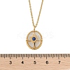 304 Stainless Steel Pave Natural Lapis Lazuli Oval with Star Pendant Necklaces for Women NJEW-Z055-05G-5