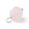 Faceted Natural Rose Quartz Pendants PALLOY-JF01694-04-4
