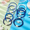 10Pcs 10 Styles Faceted Glass & Handmade Polymer Clay Breaded Stretch Bracelets BJEW-JB10259-2