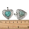Natural Amazonite Peach Love Heart Pendants G-G158-01I-3