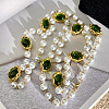 Alloy & Imitation Pearl & Oval Lampwork Beaded Long Necklaces for Women FS-WG23C77-01-5