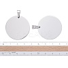 Tarnish Resistant DIY Materials 201 Stainless Steel Flat Round Hand Stamping Blank Tag Pendants STAS-O044-125-4