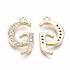 Brass Micro Pave Clear Cubic Zirconia Pendants X-KK-S360-053G-NF-1