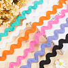 12 yards 6 styles Polyester Wavy Fringe Trim Ribbon OCOR-GF0003-28-4