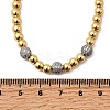 Brass Micro Pave Clear Cubic Zirconia Round Beaded Necklaces for Women NJEW-K392-17G-5