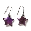 Natural Amethyst Star Dangle Earrings EJEW-I315-03P-10-1