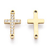 316 Surgical Stainless Steel Clear Cubic Zirconia Connector Charms STAS-ZX042-22G-1