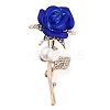 Valentine's Day Rose Zinc Alloy Crystal Rhinestone Brooches JEWB-I031-02A-1