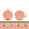 Rack Plating Alloy Enamel Pendants PALLOY-T091-19G-3