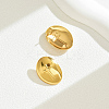 201 Stainless Steel Classic Oval with Cross Stud Earrings EO1132-3
