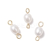 Natural Cultured Freshwater Pearl Rice Connector Charms PALLOY-JF04186-02-1