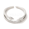 Brass Micro Pave Cubic Zirconia Rings for Women RJEW-E295-41P-2