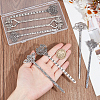 10Pcs 5 Styles Flower Tibetan Style Alloy Bookmarks FIND-SC0009-02-3