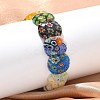 Handmade Millefiori Lampwork Beaded Stretch Bracelets for Men Women BJEW-G738-01A-01-2