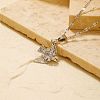 Shiny Bird Brass Micro Pave Clear Cubic Zirconia Pendant Necklaces IR0521-4