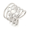 Non-Tarnish 304 Stainless Steel Cross Wide Open Cuff Ring Components RJEW-A043-06P-1
