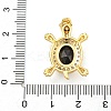 Tortoise Rack Plating Brass Micro Pave Cubic Zirconia Charms KK-G513-78A-03G-3