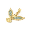 Brass & Rhinestone Pendants RB-CBA4B36-03G-2