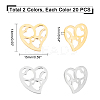 40Pcs 2 Colors 304 Stainless Steel Cabochons STAS-DC0001-20-5