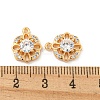 Brass Micro Pave Clear Cubic Zirconia Charms KK-Z057-04G-3