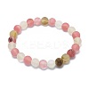 Frosted Tigerskin Glass Bead Stretch Bracelets BJEW-K212-A-016-2