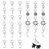 60Pcs 10 Styles Sun Moon Heart Tibetan Style Alloy Shoe Charms PALLOY-AB00262-1