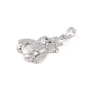 Brass Micro Pave Clear Cubic Zirconia Pendants KK-E111-33P-2