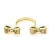 Brass Micro Pave Cubic Zirconia Cuff Rings RJEW-P102-04G-2