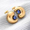 304 Stainless Steel Micro Pave Cubic Zirconia Stud Earrings EJEW-B138-01G-1