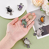 6Pcs 6 Styles Zinc Alloy Natural Gemstone Pendants FIND-PH0025-35-3