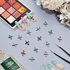 36Pcs 6 Styles Cross Alloy Rhinestone Cabochons MRMJ-CP0001-30B-4