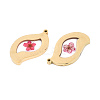 304 Stainless Steel Epoxy Resin Pendants STAS-T072-32-3