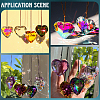 2Pcs Glass Heart Pendant Decorations HJEW-SP0001-22B-4