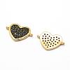 Brass Micro Pave Grade AAA Cubic Zirconia Links ZIRC-G100-27G-NR-1