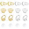   40pcs 2 Colors Adjustable Brass Ring Components and 40Pcs Glass Cabochons DIY-PH0002-70-1