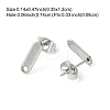 10Pcs 201 Stainless Steel Stud Earring Findings with Hole EJEW-FS0001-14D-4