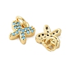 Brass Micro Pave Cubic Zirconia Charms KK-U056-42G-2