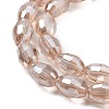 Transparent Electroplate Glass Beads Strands EGLA-A037-T6x8mm-B04-3