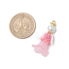 Glass Seed Beaded Flower Figurine Pendants PALLOY-MZ00686-03-2